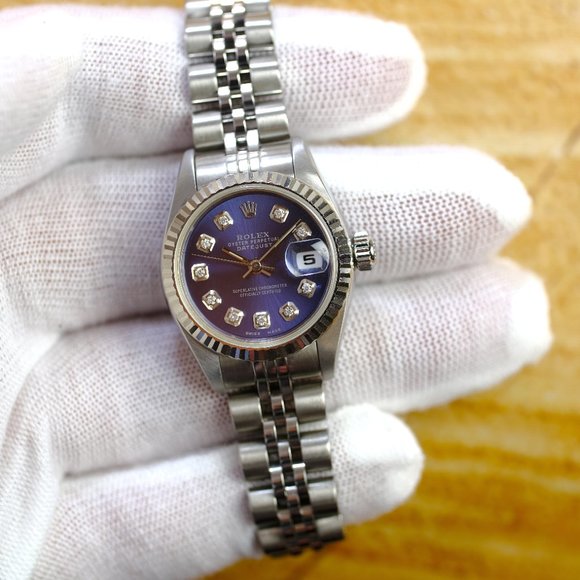 Rolex Datejust Factory Blue Diamond 26mm Watch-RARE - Picture 13 of 16